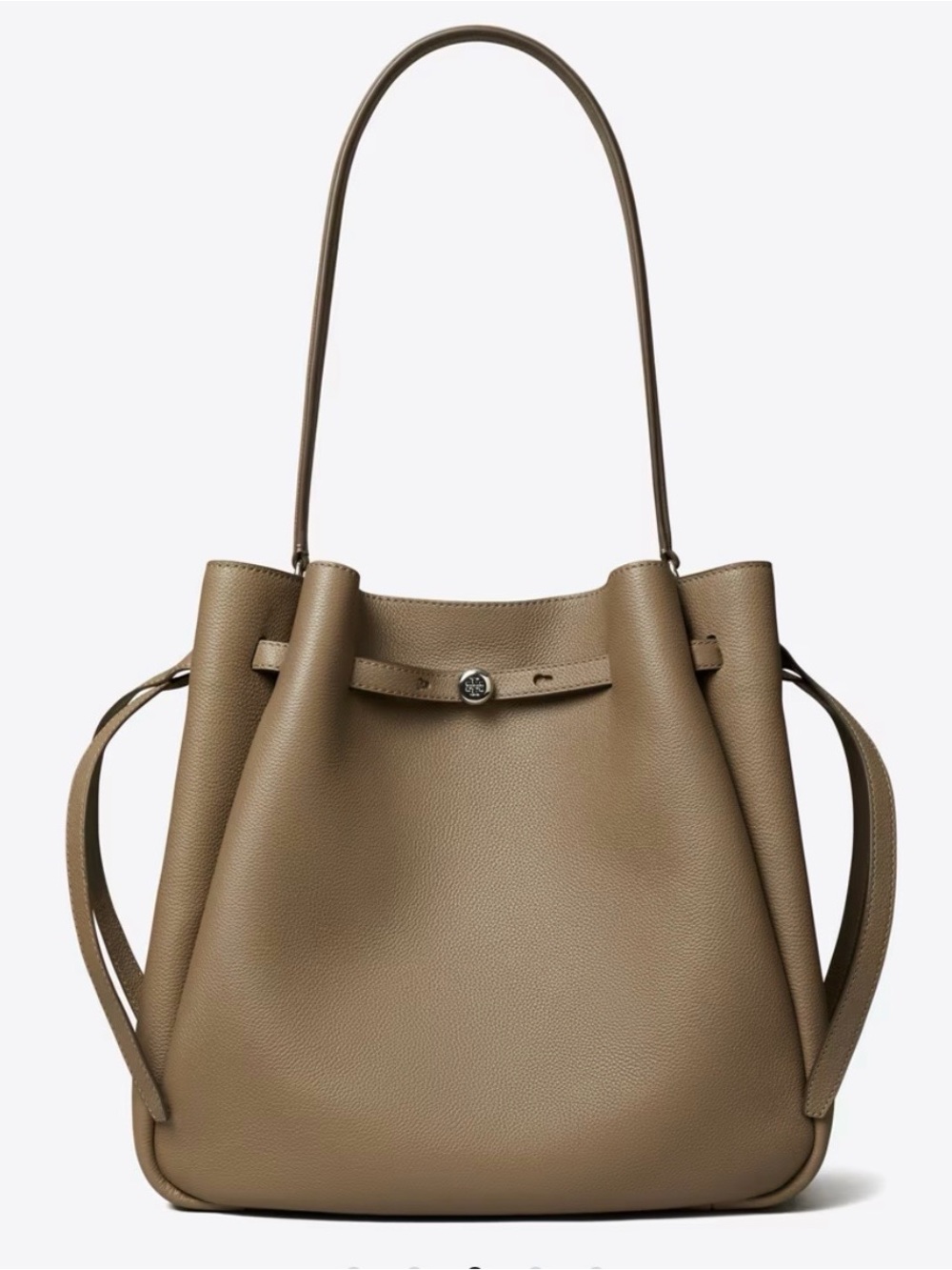 Tory Burch LARGE ROMY BUCKET BAG Wild mushroom new nvr worn won’t leave up long! - Picture 3 of 5